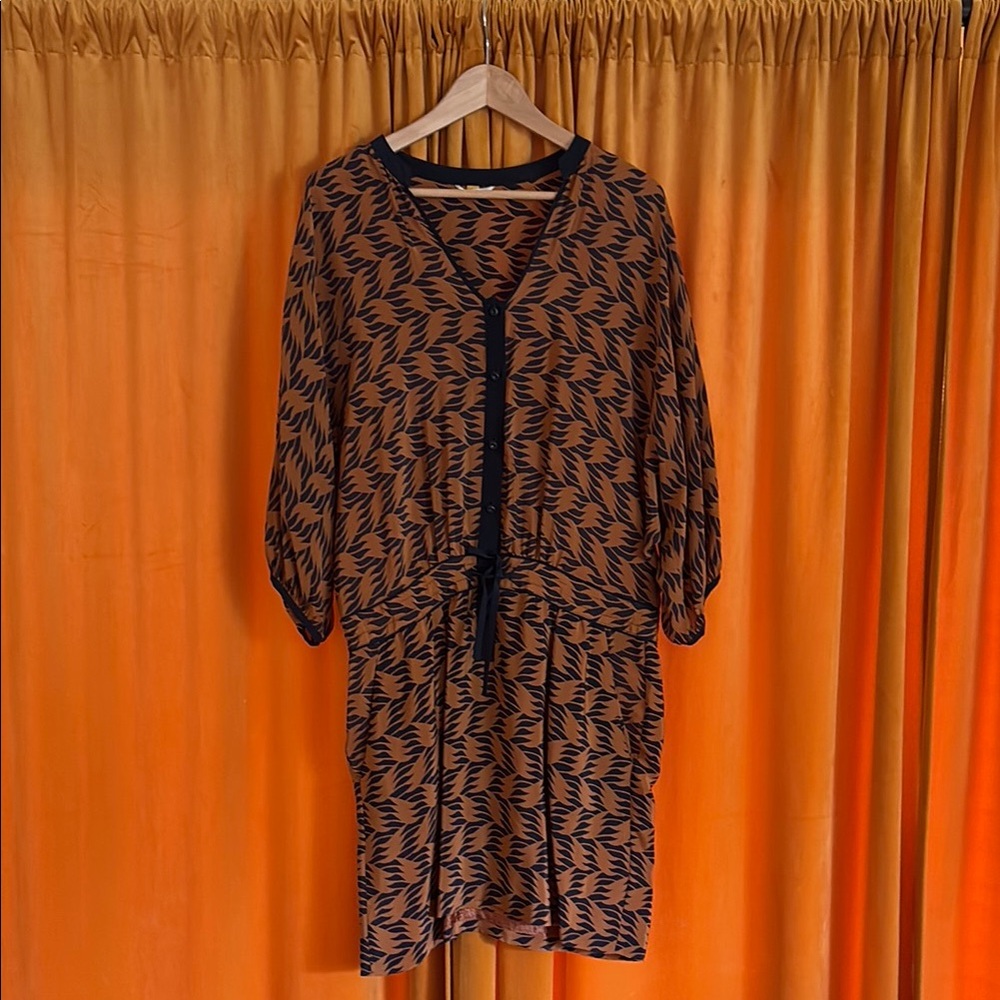 Leifsdottir Blue Mini Dress with Bishop Sleeves